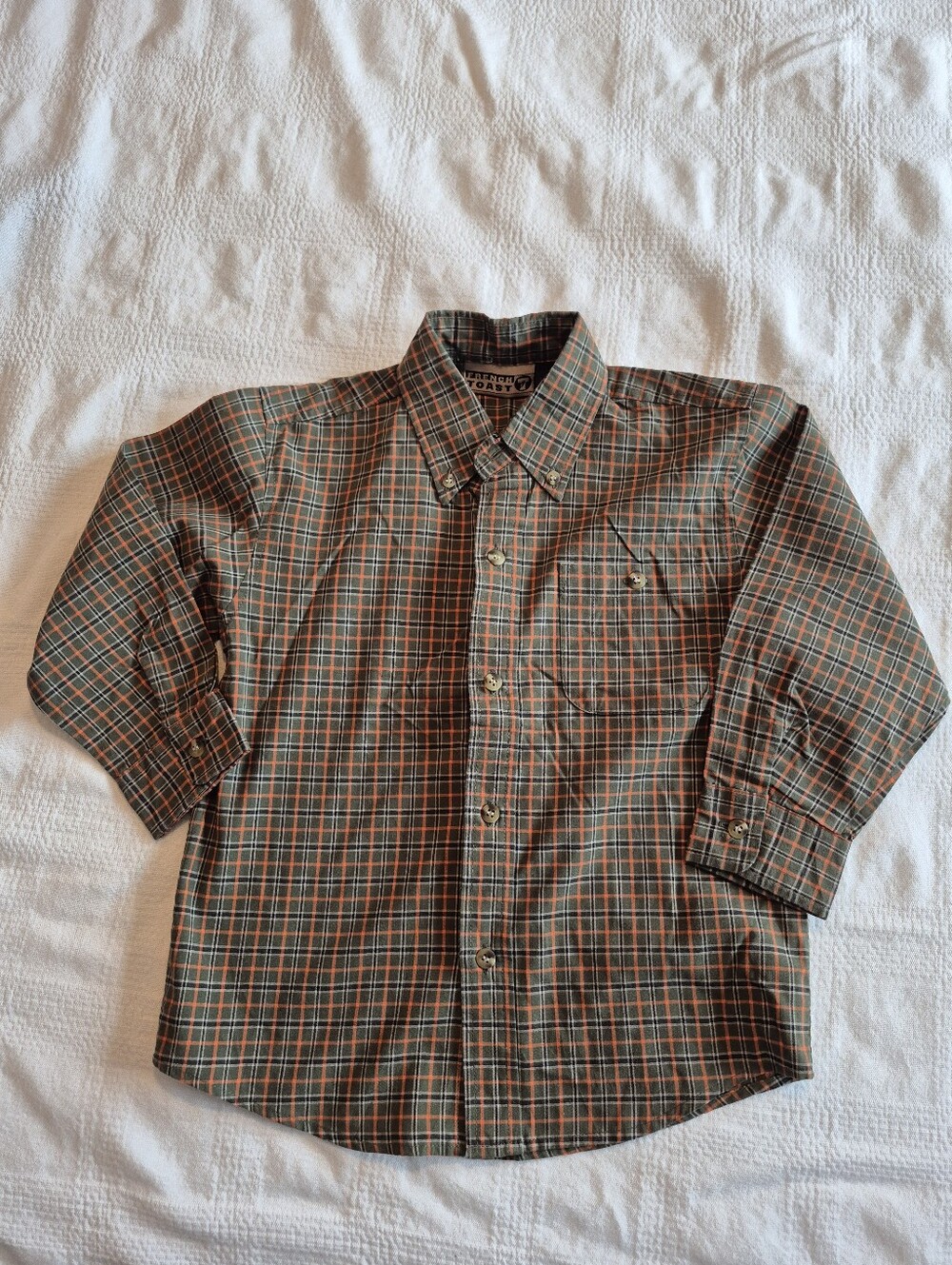 French Toast boys size 5 plaid long sleeve button down shirt NWOT